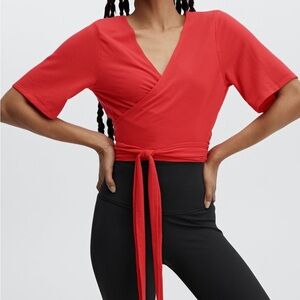 Fabletics Laila Wrap Top in Blaze